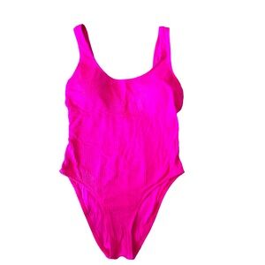 Lucky Brand Hot Pink Ribbed Swim